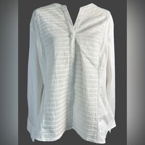 NWT Rafaella Pleated White Shirt Blouse Plus Size 3X